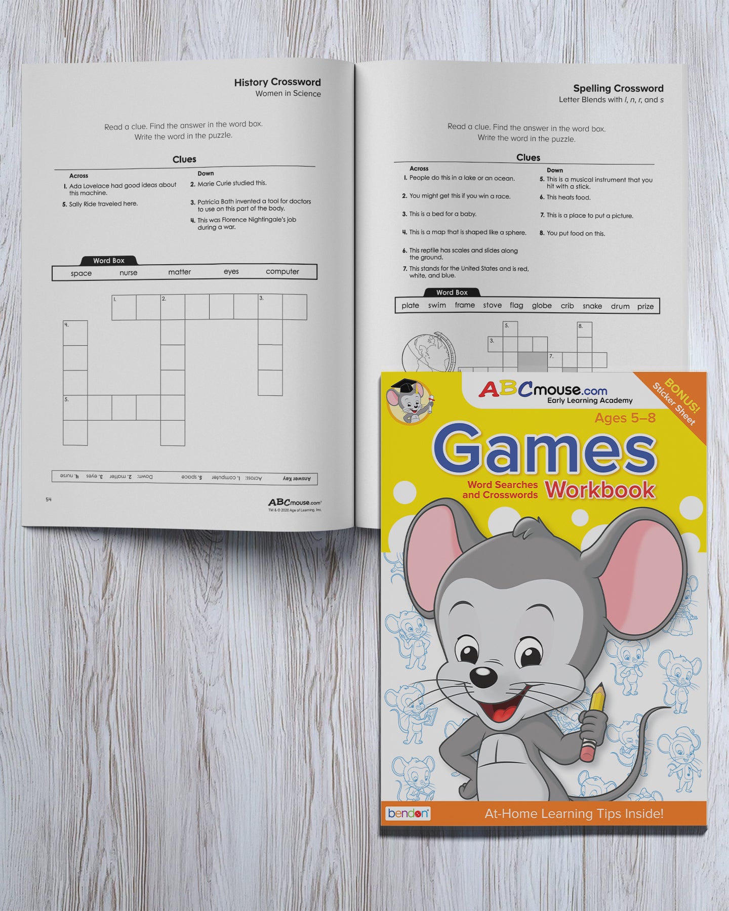 Games: Word Searches and Crosswords Workbook - ABCmouse
