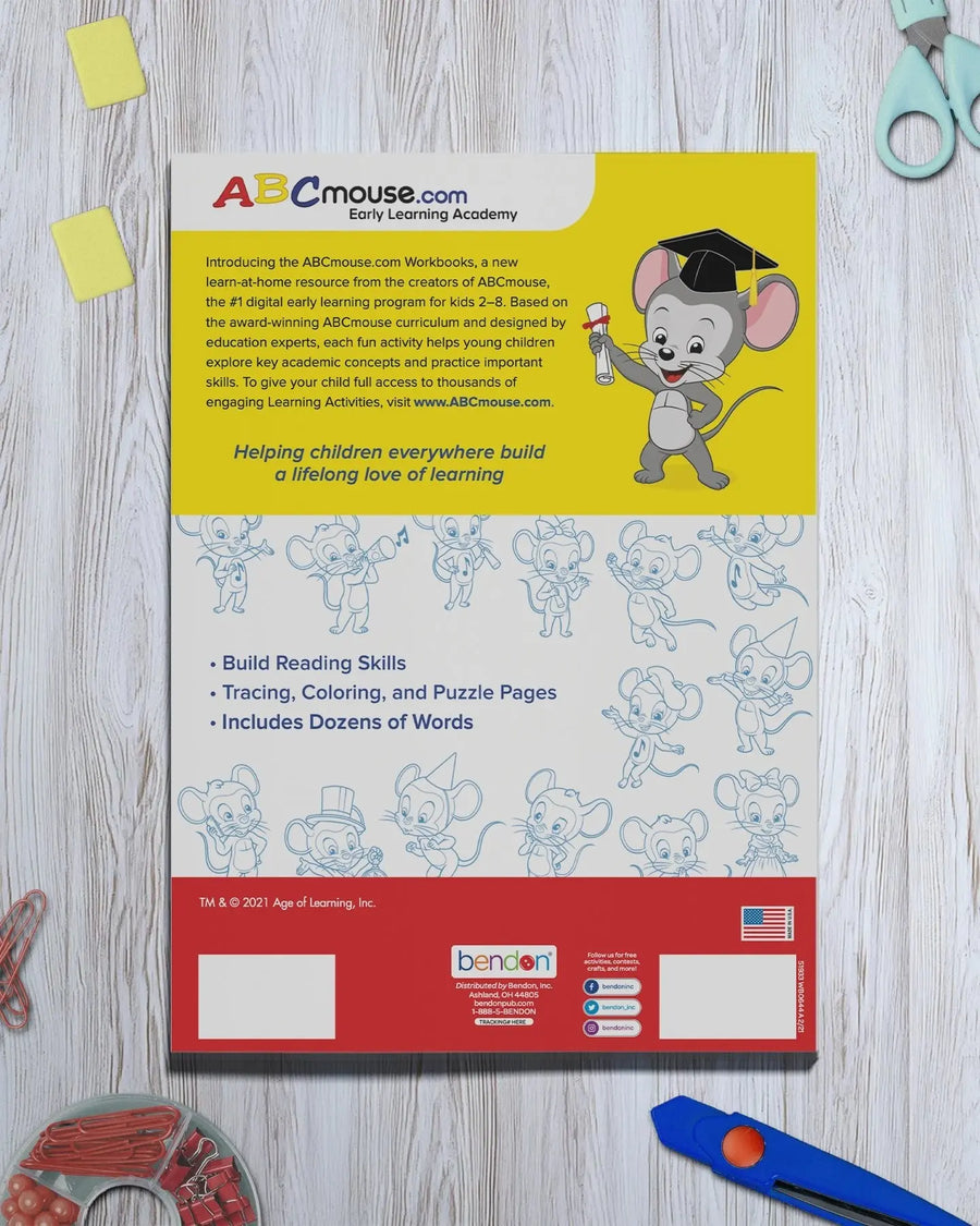 ABCmouse Phonics: Letters and Words workbook with bonus sticker sheet