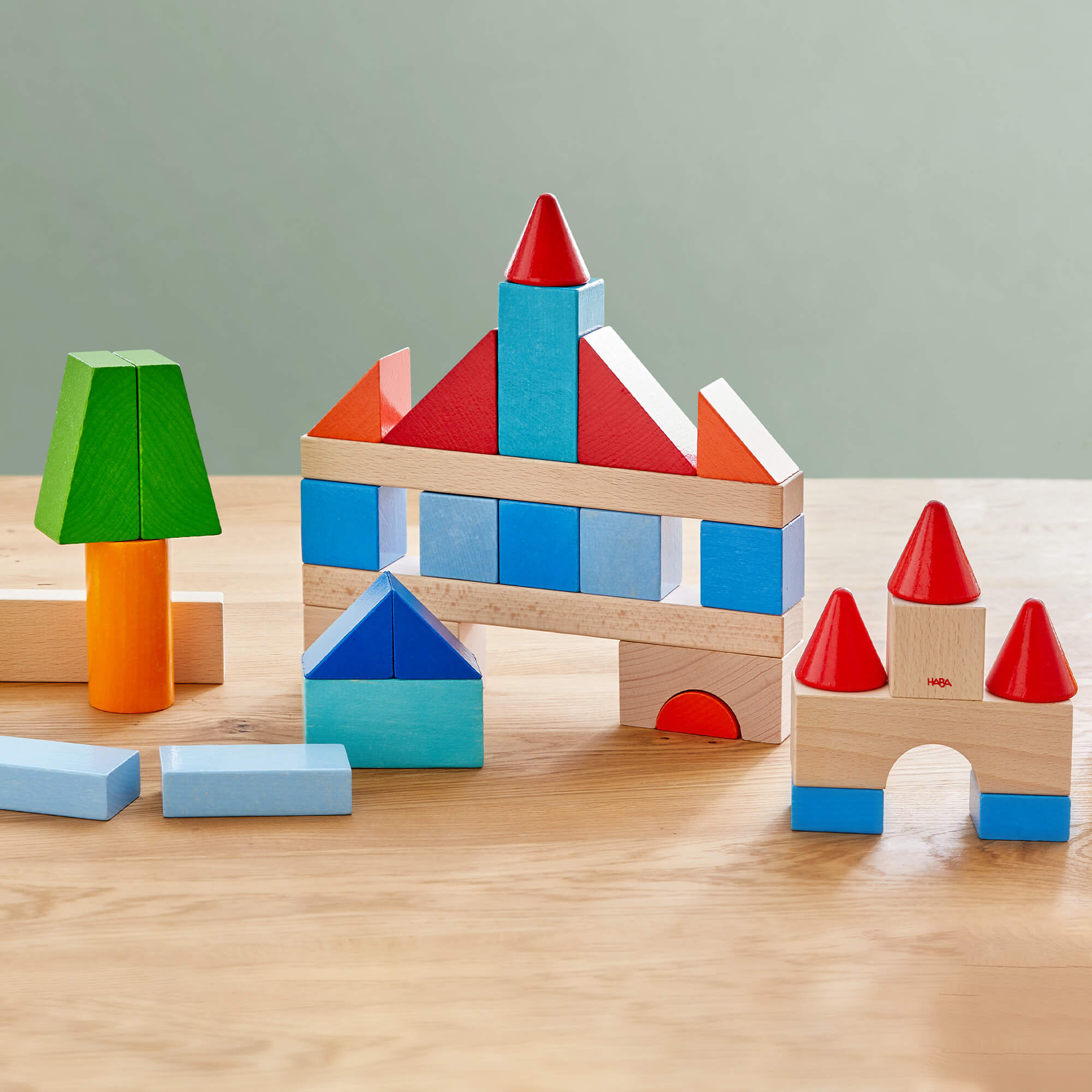 Colored Wooden Building Blocks - 46 Piece Set - ABCmouse