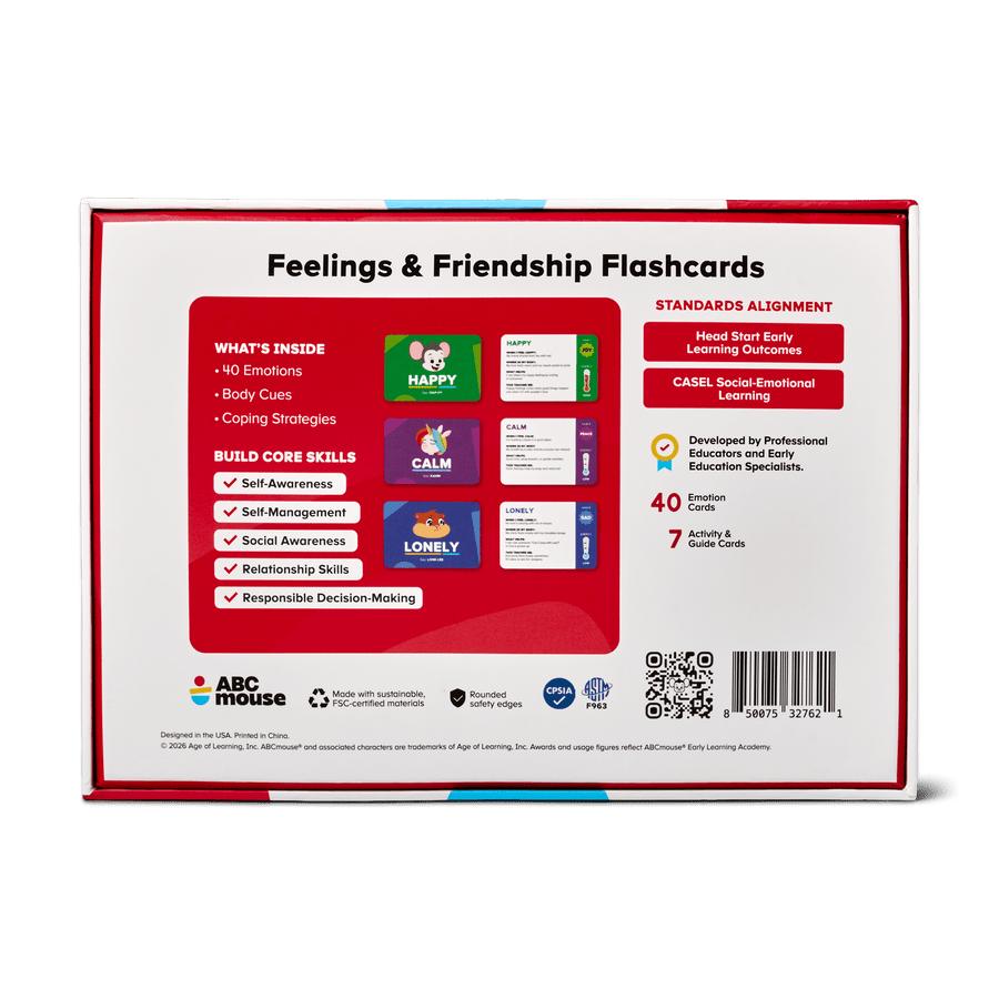 ABCmouse Feelings & Friendship Flashcards deck in its rigid gift box