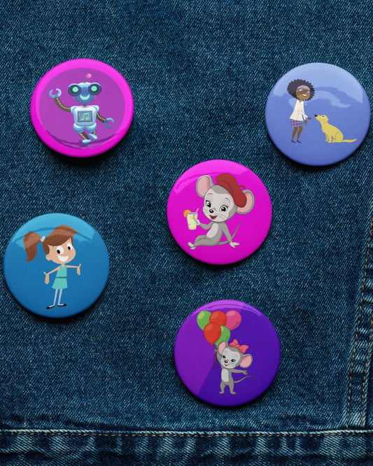 Celebrate & Create Pin Button Set – 5 Pack - ABCmouse