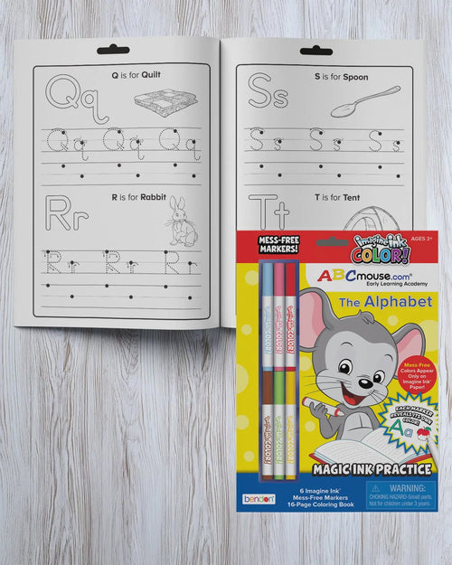 Mess-free marker revealing color on an ABCmouse Imagine Ink page