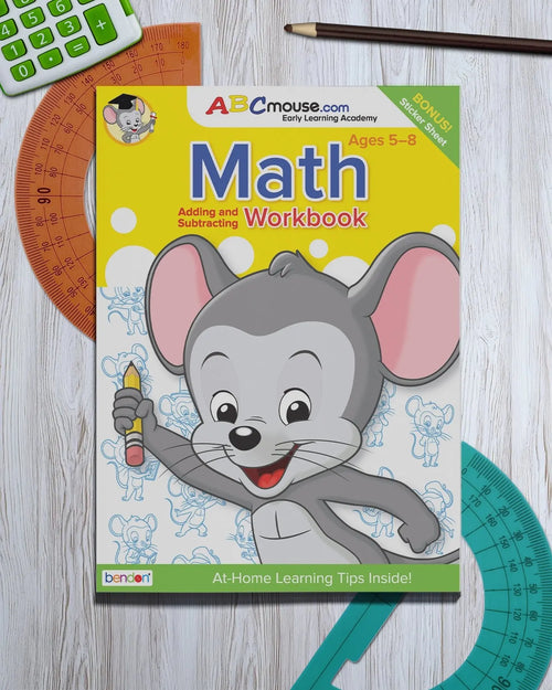 Inside pages from an ABCmouse Math Mastery Collection workbook