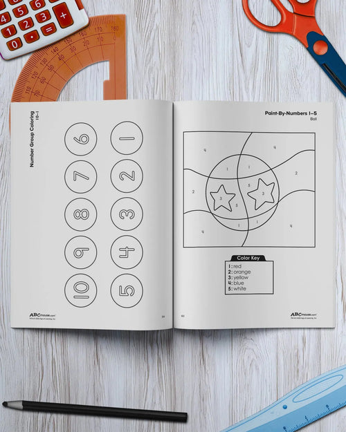 Inside pages of the ABCmouse Counting 1-10 workbook