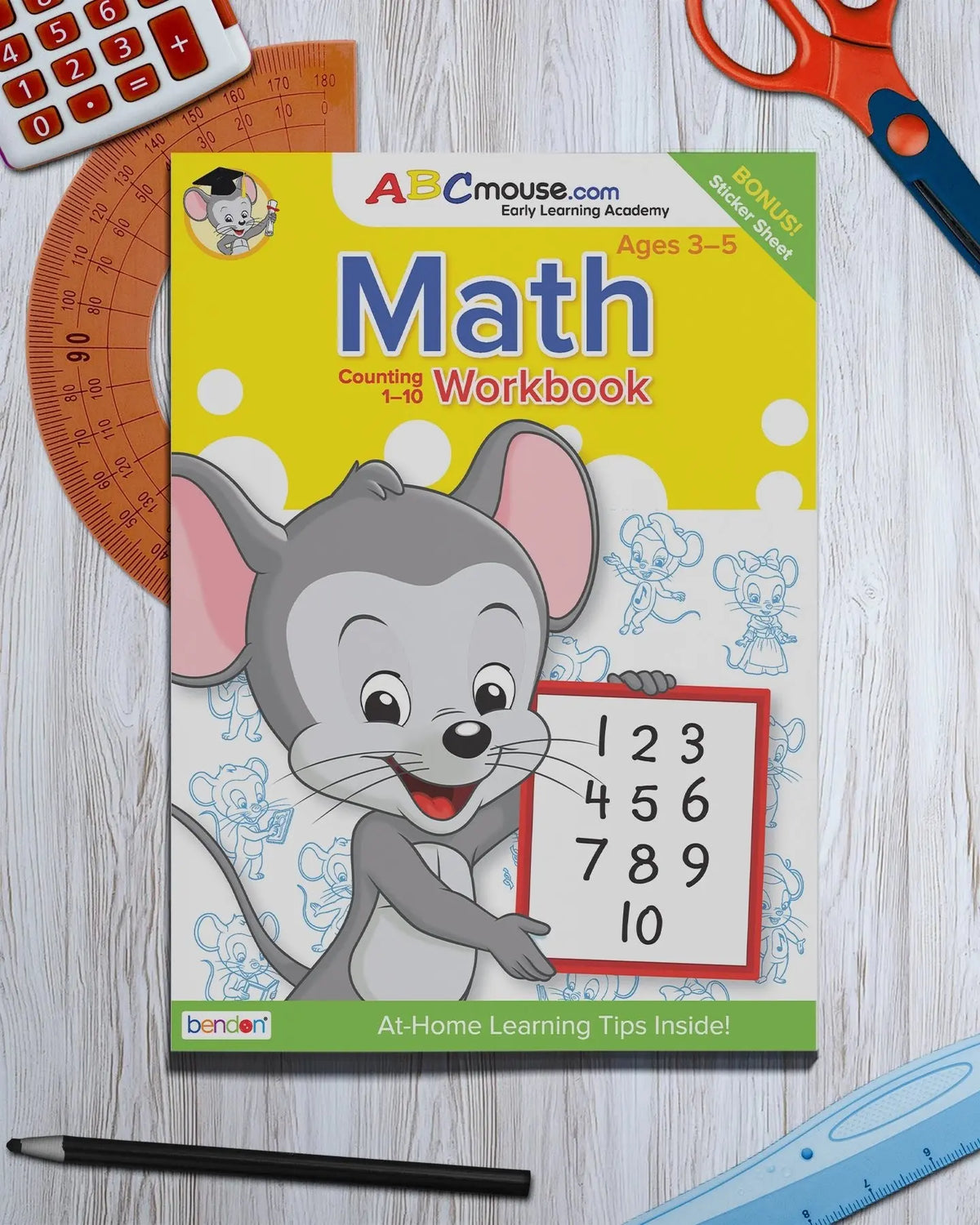 ABCmouse Math: Counting 1-10 workbook cover, ages 3 to 5