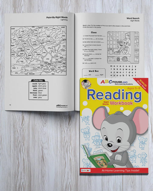 Inside pages of the ABCmouse Sight Words workbook