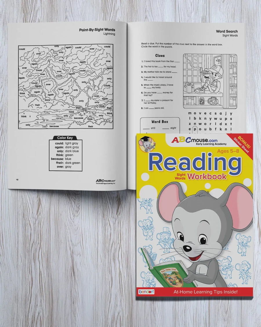 Inside pages of the ABCmouse Sight Words workbook