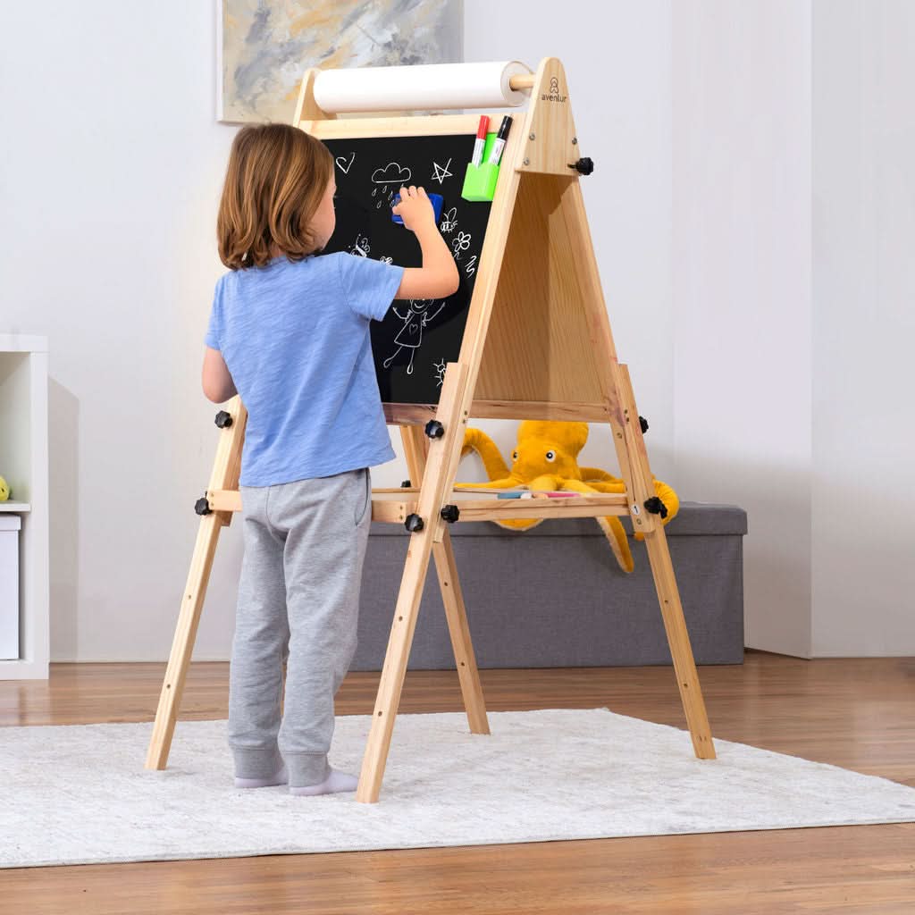 Foldable Kids Easel – 3 Adjustable Heights, Art Station for Drawing & Painting - ABCmouse