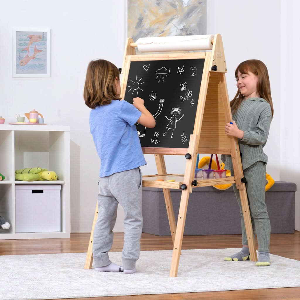 Foldable Kids Easel – 3 Adjustable Heights, Art Station for Drawing & Painting - ABCmouse