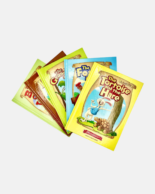 The five hardcover Aesop's Fables titles in the ABCmouse Story Time set