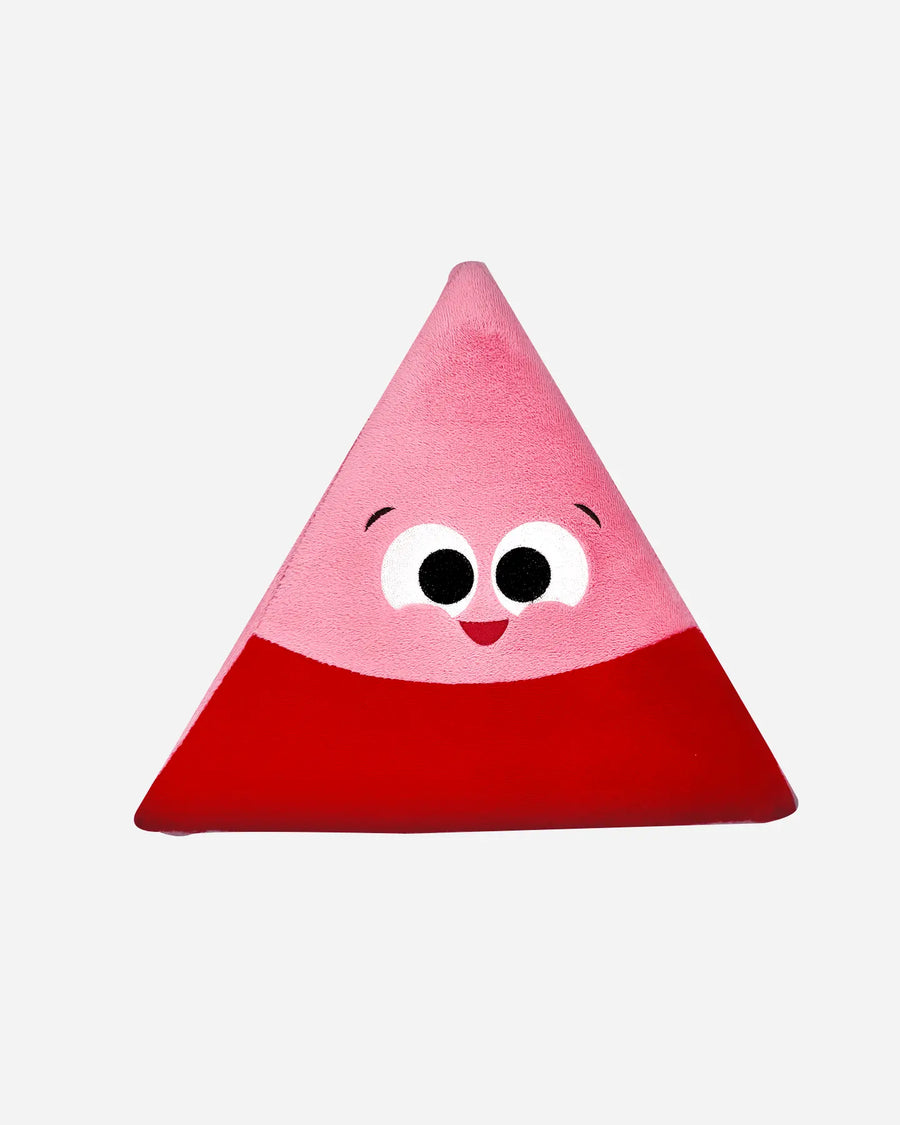 Trina Triangle, a pink triangle-shaped ABCmouse Shapeys reading pillow