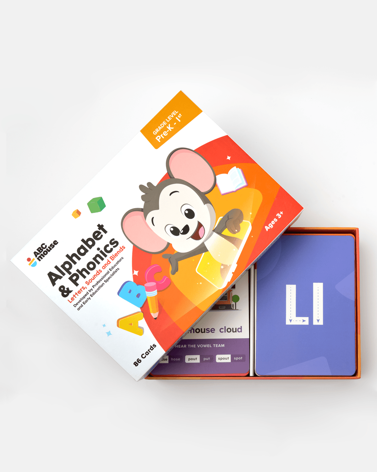 ABCmouse Alphabet & Phonics Flashcards, 86-card deck in a rigid gift box, ages 3 to 6