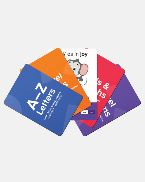 Vowel pattern cards from the ABCmouse Alphabet & Phonics deck