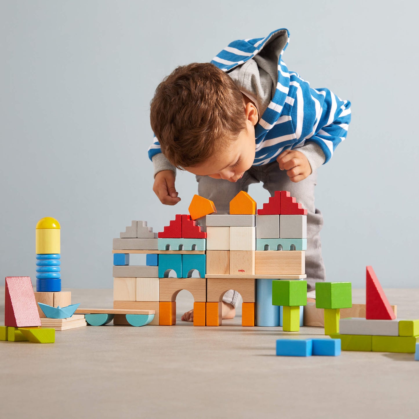 Colored Wooden Building Blocks - 85 Piece Set - ABCmouse