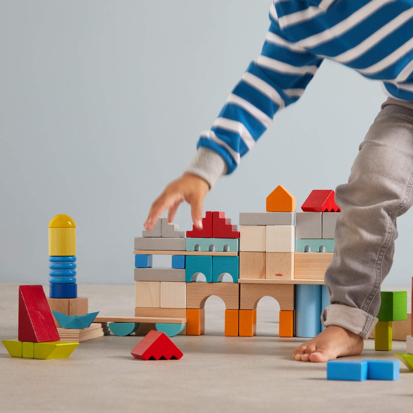 Colored Wooden Building Blocks - 85 Piece Set - ABCmouse