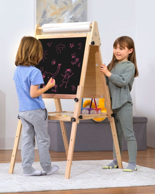Foldable Kids Easel – 3 Adjustable Heights, Art Station for Drawing & Painting - ABCmouse