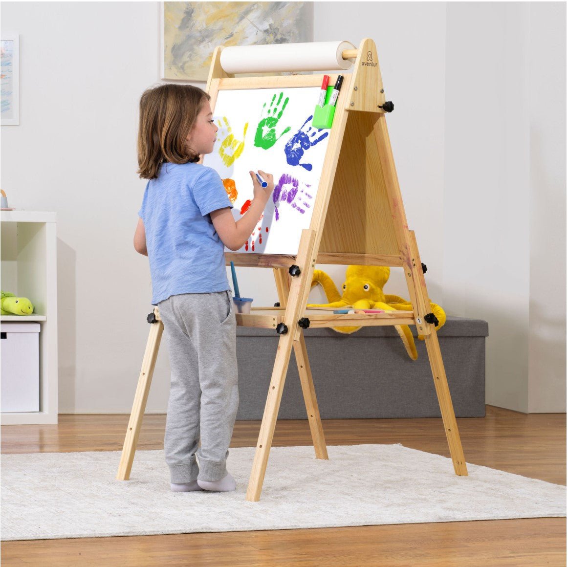 Foldable Kids Easel – 3 Adjustable Heights, Art Station for Drawing & Painting - ABCmouse