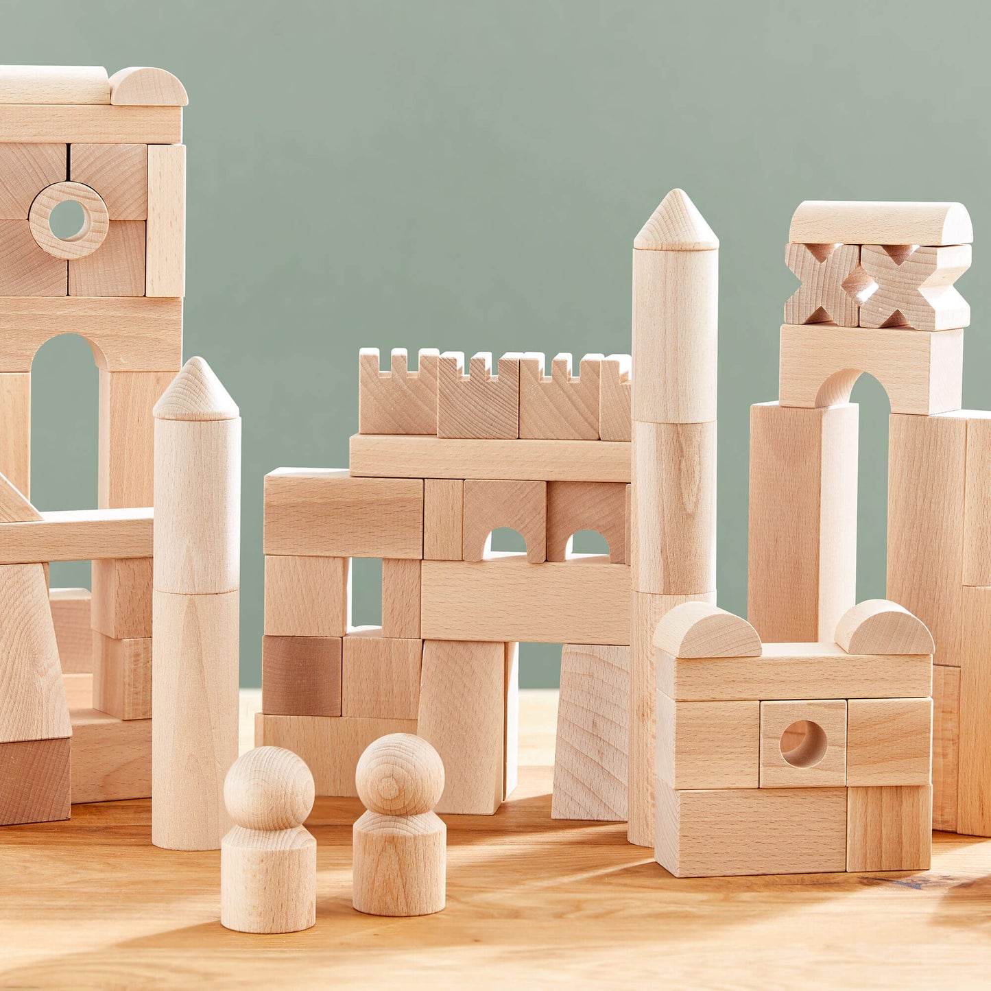 Basic Building Blocks 102 Piece Extra Large Wooden Starter Set - ABCmouse