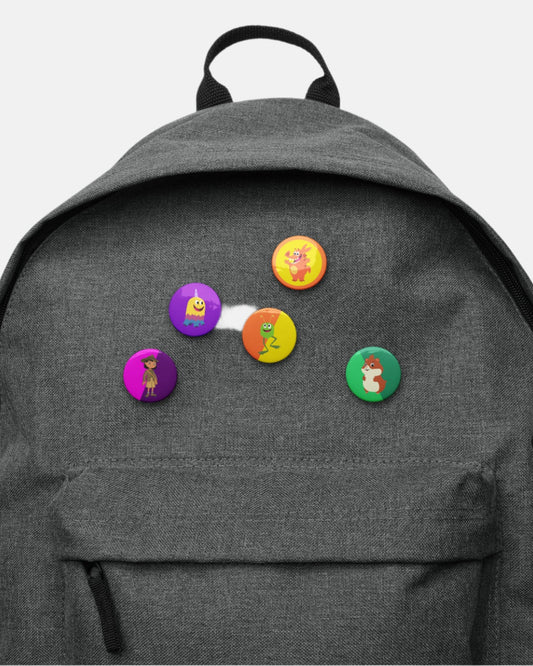 Fun Friends Collectible Pin Button Set (5 - Pack) - ABCmouse