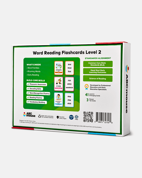 ABCmouse Word Reading Flashcards Level 2 deck in its rigid gift box