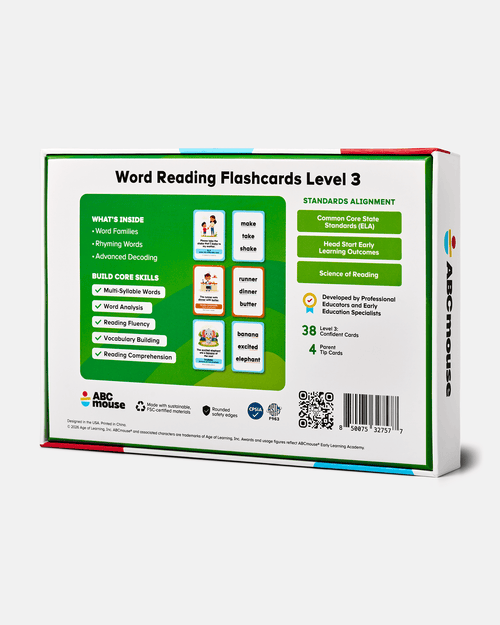 Prefix, suffix, and contraction cards from ABCmouse Word Reading Level 3